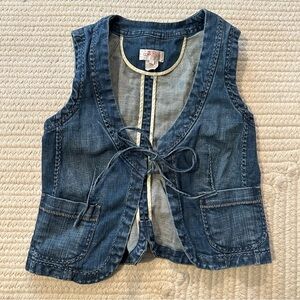 Corseted Back French Connection Blue Denim Vest
